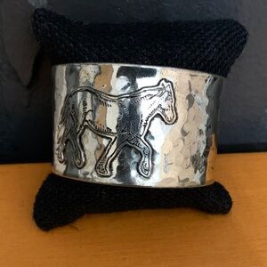 Silver Horse Cuff Bracelet